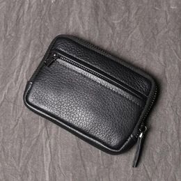 Wallets Men Genuine Leather Top Real Cow Short Money Clip Bag Fashion Luxury Women Wallet Simple Business Spot