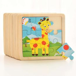 New Other Toys Baby Wooden Montessori Puzzle Child Game Wooden Puzzle 3D Cartoon Animal Puzzle Babies Toys Puzzles For Kids 1 2 3 Year Old