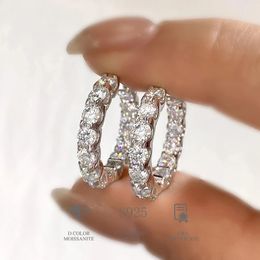 DiamondWorld 26ct Diamond Earrings 925 Sterling Sliver Wedding Huggie Hoop Earring for Women Fine Jewellery 240112