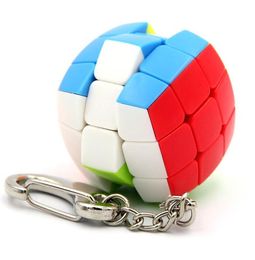 Toy small steamed bread cube Leaves Three Bodies key chain pendant Mini Keychain Cubes 3x3 Speed Puzzle Toys3320988