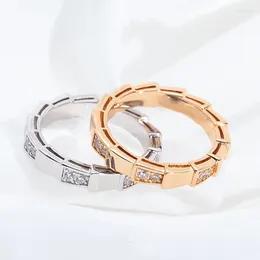 Cluster Rings 925 Silver Gold-plated Snake Bone Ring European And American Luxury Temperament Women Fashion Brand Jewelry Gift