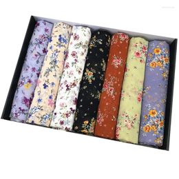 Scarves Floral Square Chiffon Scarf Muslim Hijab Flower Print Shawl Large Designer 115 115cm