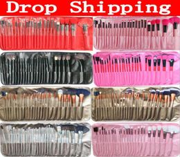 Profesional 24pcs Makeup Brushes set with PU bag 10 Colours available high quality makeup tools accessories5103623