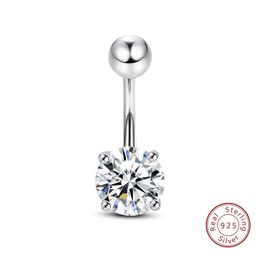 Sexy Body Jewellery 2ct Belly Button Piercing Silver 925 With Big Stone D Colour Ombligo For Women Certificated 240112