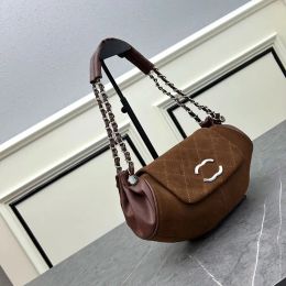 Chanells Brown New CC Fashion Bag Channelbags Cowhide Vintage Designer Frosted Bag Hand-held Crossbody Bag Size 28x15x6 Dumpling Underarm Bag