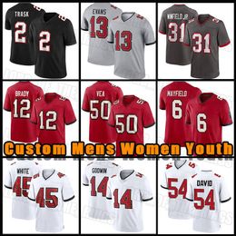 Tampas Bayes Tom Brady Buccaneeres Football Jerseys Baker Mayfield Mike Evans Antoine Winfield Jr. Devin White Lavonte David Chris Godwin Kyle Trask Vita Vea White