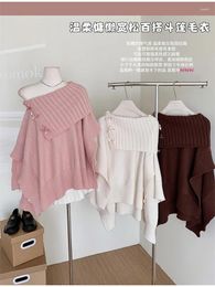 Women's Sweaters Pink Knitted Pullover Sweater Harajuku 90s Aesthetic Korean Y2k Long Sleeves Jumper Vintage 2000s Clothes 2024