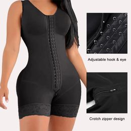 Fajas Colombian Womens Shapewear Slimming Skims Butt Lifter Full Body Shaper Bbl Tummy Control Bodysuit Crotch Ziper Design XS 240113