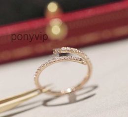 v Gold Luxury Quality Charm Punk Band Thin Nail Ring with Diamond in Two Colors Plated for Women Engagement Jewelry Gift Have Box Stamp Ps4951 TZN8