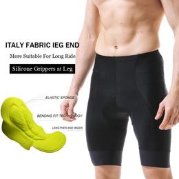 Padded Bike Shorts With 8cm Italy AntiSlip Leg Grips Mens Cycling Biking Clothes Cycle Wear Tights 240113