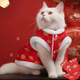 Cat Costumes Pet Clothes Chinese Year Tang Suit Autumn Winter For Small Medium Dog Cats Spring Festival Clothing Dogs Costume