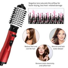 Dryers 2 in 1 Hot Air Brush with 1.5" Aluminium Barrel and 1" Natural Boar and Nylon Bristle Brush Attachment with Cool Tip