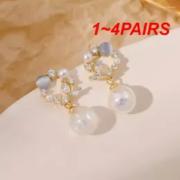 Stud Earrings 1-4PAIRS Elegant Delicate Tulip Flower Fashion Jewellery Accessories Luxury Pearl Ear-rings Beautifully