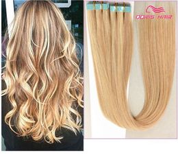 18 20 22 24 inch Skin Weft PU Tape in Human Hair Extensions 80g 100 gram Full Head adhesive brazilian remy hair9569634