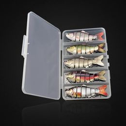 5pcs Sinking Wobbler Set Crankbaits Fishing Kit Artificial Bait Hard Lure Swimbait Pike Wobblers For Bass Tackle 240113