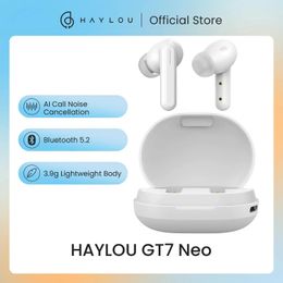 Earphones TWS HAYLOU GT7 Neo Wireless Earbuds Dual Host Mode Bluetooth 5.2 Headphones AAC Audio Decoding Smart Touch Sports Earphones 3.9g