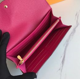 luxury envelope purse mens womens leather clutch Highs quality multicolor flower letter coin purses men card holders original box dust bag