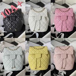 Women Leather Backpack Luxury Designer Bag Top Litchi Cowhide Black White Lady Shoulder Bags 10a Big Space Outdoor Travel Party Handbag