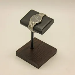 Jewelry Pouches Wood And PU Leather Watch Holder Stand Fashion Display Gift For Christmas Anniversary Birthday