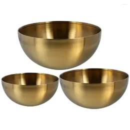 Dinnerware Sets 3 Pcs Salad Bowl Stainless Steel Soup Household Serving Daily Kitchen Convenient Noodle Supply Reusable