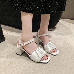 Sandals Designer Women's 2024 Summer Korean Fashion Open Toe Comfortable Block Heel Large Size Modern Zapatos