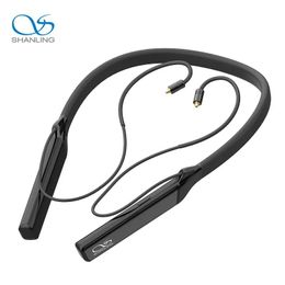 Earphones SHANLING MW200 Bluetooth Cable Neckband Decoding Amp Wireless Earphones Headset Cable For Running Sports Adapter LDAC LHDC