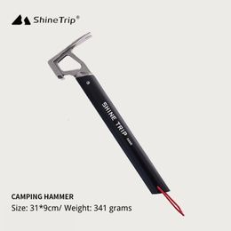 Camping Hammers Stainless Steel Outdoor Multifunctional Tools Portable Ultralight Aluminium Ground Spike Hammer 240112