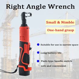 12V Electric Wrench Screwdriver 3/8 Cordless Ratchet Wrench Scaffolding Right Angle Wrench Power Tool Maximum Torque 65N.m 240112