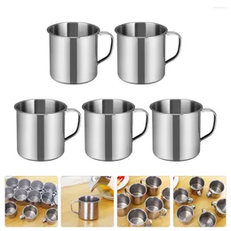 Mugs 5pcs Kindergarten Stainless Steel Water For Kids Storage Cups (Silver)