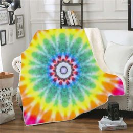 Blankets Colorful Tie Dye Blanket 3D Full Printed Wearable Adults/kids Fleece Drop Shippng Style -2