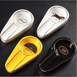 Smoking pipes Ashtray Ceramic Painted Classic Mini Portable Household Cigar Ashtray Men's Gift