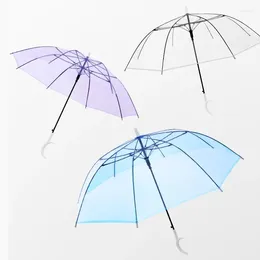 Umbrellas High Quality Umbrella Transparent Long Handle Men And Women Solid Crescent Creative 2024