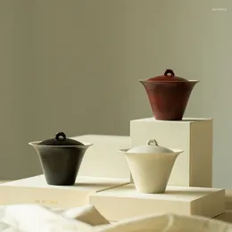 Wine Glasses Handmade Retro Horseshoe Cover Bowl Household Japanese Ceramic Tea Set Infuser