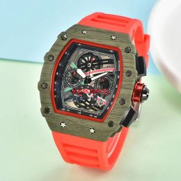 138 Men's quartz watch 6-needle multifunctional luminous calendar wine cask type silicone watches