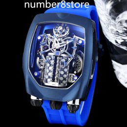 Chiron Tourbillon 16-Cylinder Engine Mens Watch Blue J&C Watches Automatic Luxury Oversize Wristwatch Sapphire Crystal Waterproof 30M 15 Colours BG factory