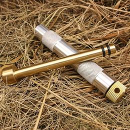 Brass Metal Fire Piston with Char ClothCampers Survival Preppers Outdoor Emergency Tube Camping Tools 240112