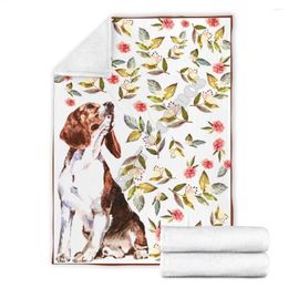 Blankets Floral Beagle Fleece Blanket Dog Printed Adults/kids Sherpa