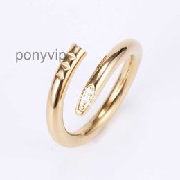 Nail Ring Engagement Rings for Women Stainless Steel Jewelry 18k Rose Gold Silver Diamond Ring Designer Jewelrys Mens Party Birthday Gift Wholesale 5U9B