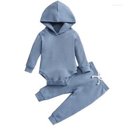 Clothing Sets 2Piece Spring Born Boy Clothes 0 To 3 Months Korean Casual Solid Long Sleeve Bodysuit Pants Baby Luxury BC550