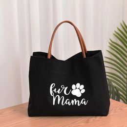 Shopping Bags Fur Mama Funny Women Canvas Mom Grandma Nana Mimi Gigi Gift For Mother's Day Baby Shower Beach Travel Customize Tote Bag