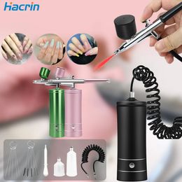 Nail spray gun cordless portable spray gun air hose extension spray gun with compressor used for nail art painting makeup cake K10 240113