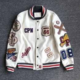 Cotton Embroidered Thick Offs ow White American Veste De Baseball Homme Jackets Heavy Baseball Jersey Industries Coat Men's and Women's Jacket 92