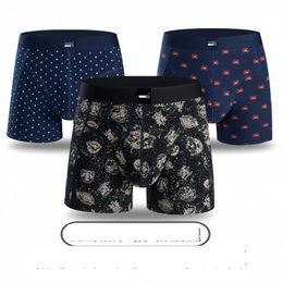 Underpants Sports Plus Long Anti-Wear Leg Boys Boxers Combed Cotton Printed Mens Underwear Drop Delivery Otwg0