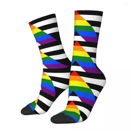 Men's Socks Male Men Harajuku Ally Flag Sock Polyester LGBT Pride Rainbow Sport Women Spring Summer Autumn Winter