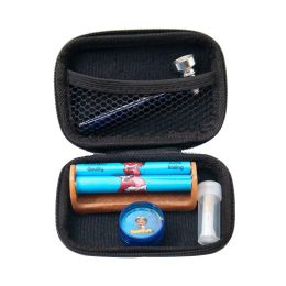 cigarette Tobacco Kit Glass Smoking Pipes For Herb + Plastic Tobacco Herb Grinder +Classic Size Acrylic Rolling Machine + Glass Mouth Filter Tip Smoke Tools