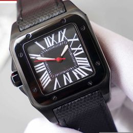 7a 19 Styles Square Luxury Quartz Watch V12 Black Case Dial 42mm 316l Stainless Steel Case Bracelet Waterproof Watch Fashion Mens Battery Wristwatch L24H