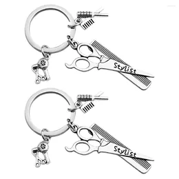 Keychains 1Pc Hairdresser Tool Design Keychain Fashion Bag Pendant Handy Gift Key Ring