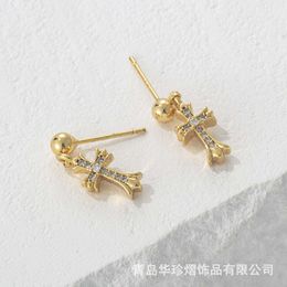 Luxury Brand Designer Earrings for Women CH Chromes Cross Jewerlry Jewelry Earstuds 925 Sterling Silver Electroplated Gold Heart Ear Ring Girl Eardrop New 2024 ZKGP
