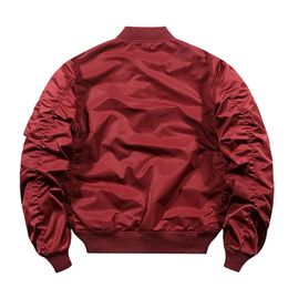 Fashion Solid Colour Men's Military Fly Jackets Coat Baseball Flight Pilot Coats Padded Windbreaker Man Outwear Overcoat Tops 240113