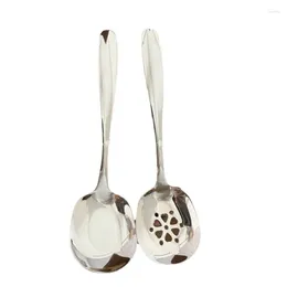 Spoons 2 Pieces Of 304 Stainless Steel Household Serving High-grade Long-handled And Thickened Spoons.